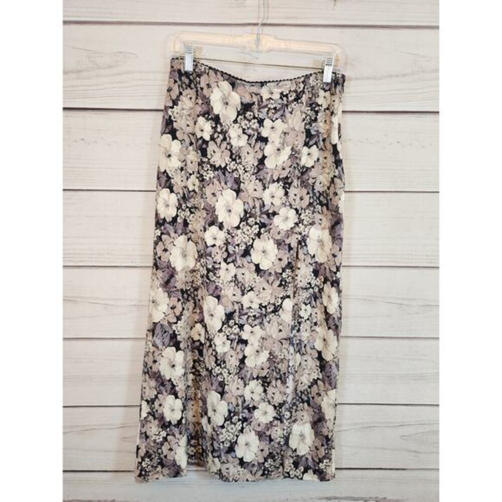 Full‎ Tilt Women's Multicolor Floral Side Slit A-Line Maxi Skirt Size Medium NWT